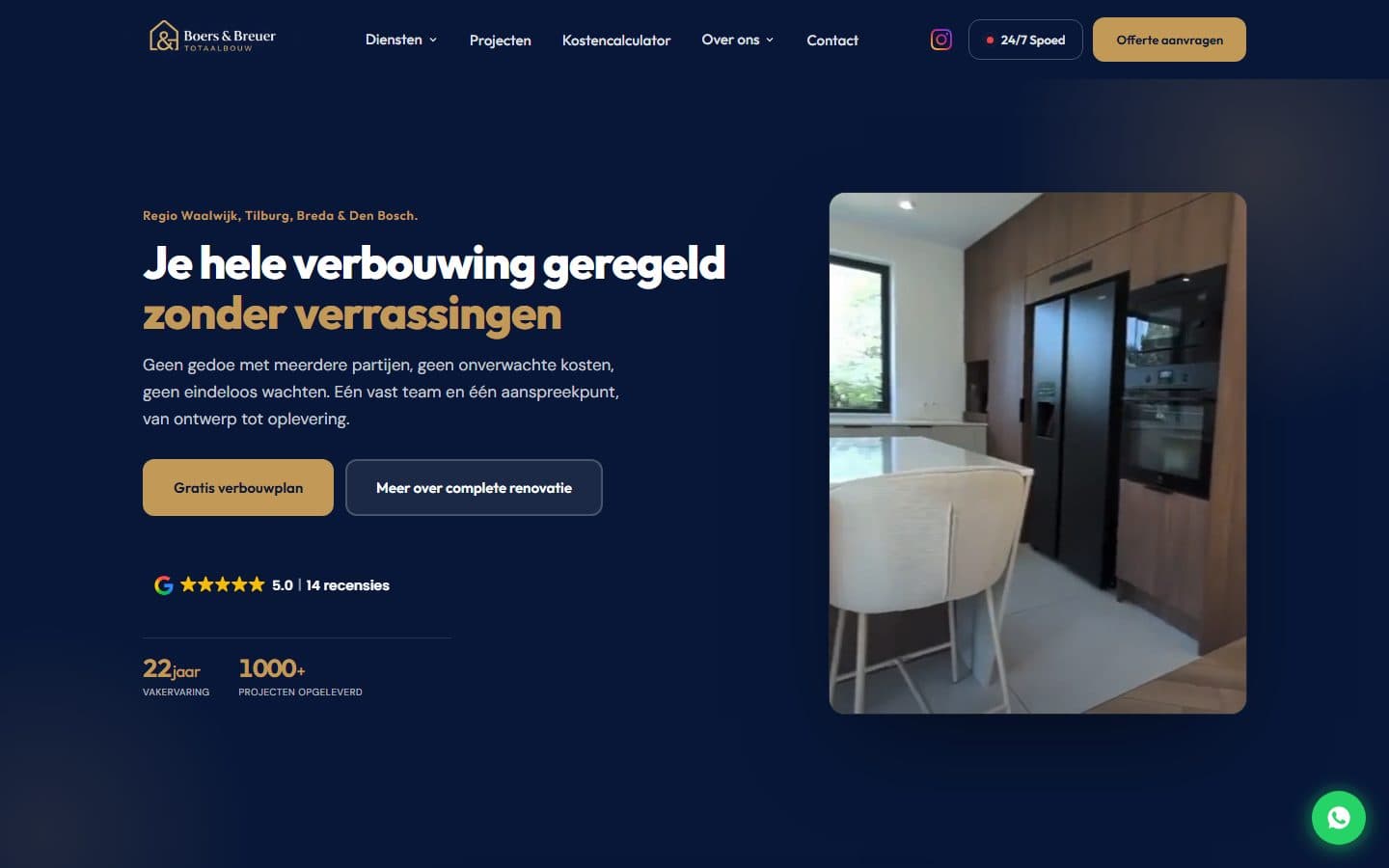 Sitio web de Boers & Breuer Totaalbouw, hecho por YAST Digital