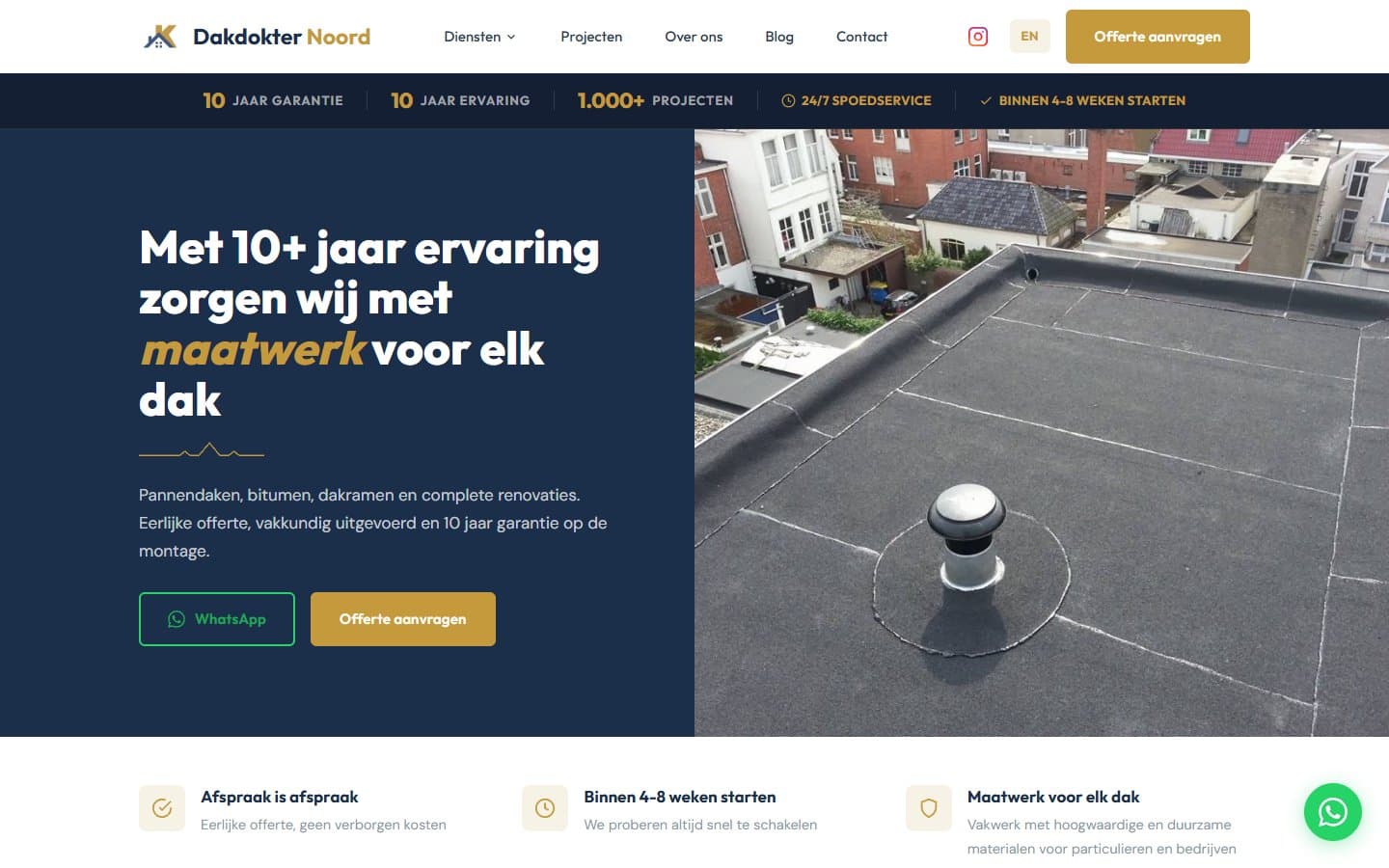 Sitio web de Dakdokter Noord, hecho por YAST Digital