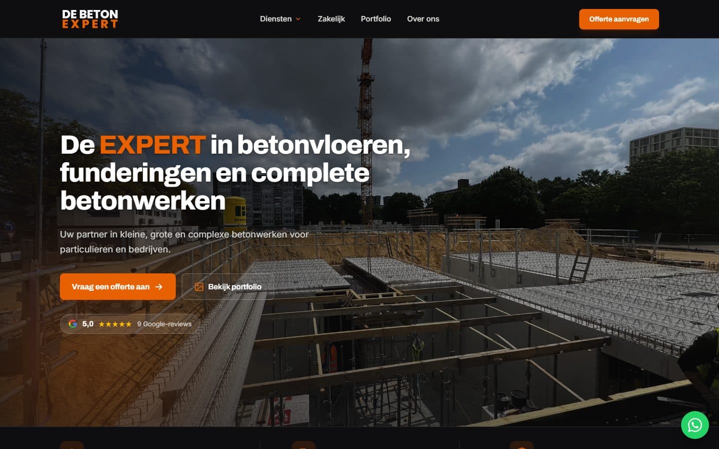 Sitio web de De Beton Expert, hecho por YAST Digital