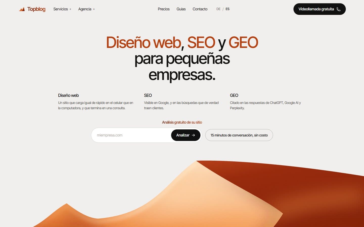Sitio web de Topblog, hecho por YAST Digital