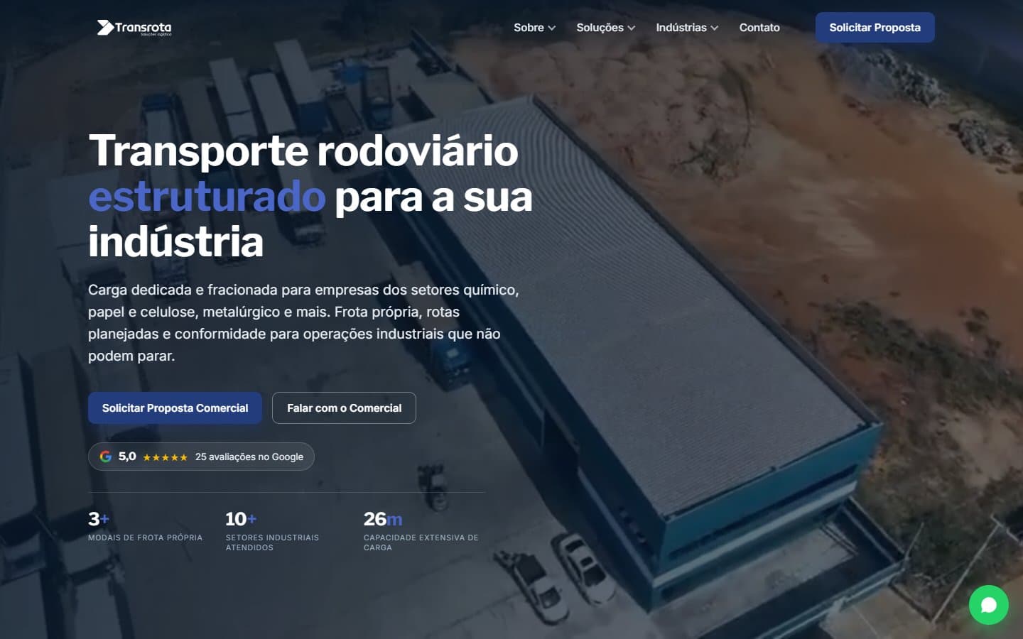 Sitio web de Transrota, hecho por YAST Digital