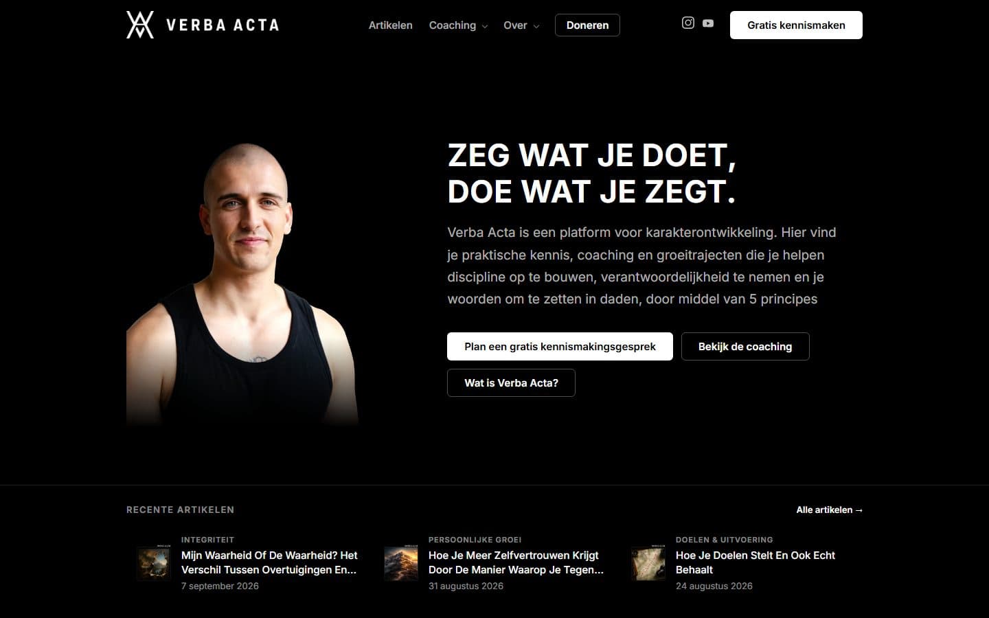 Sitio web de Verba Acta, hecho por YAST Digital